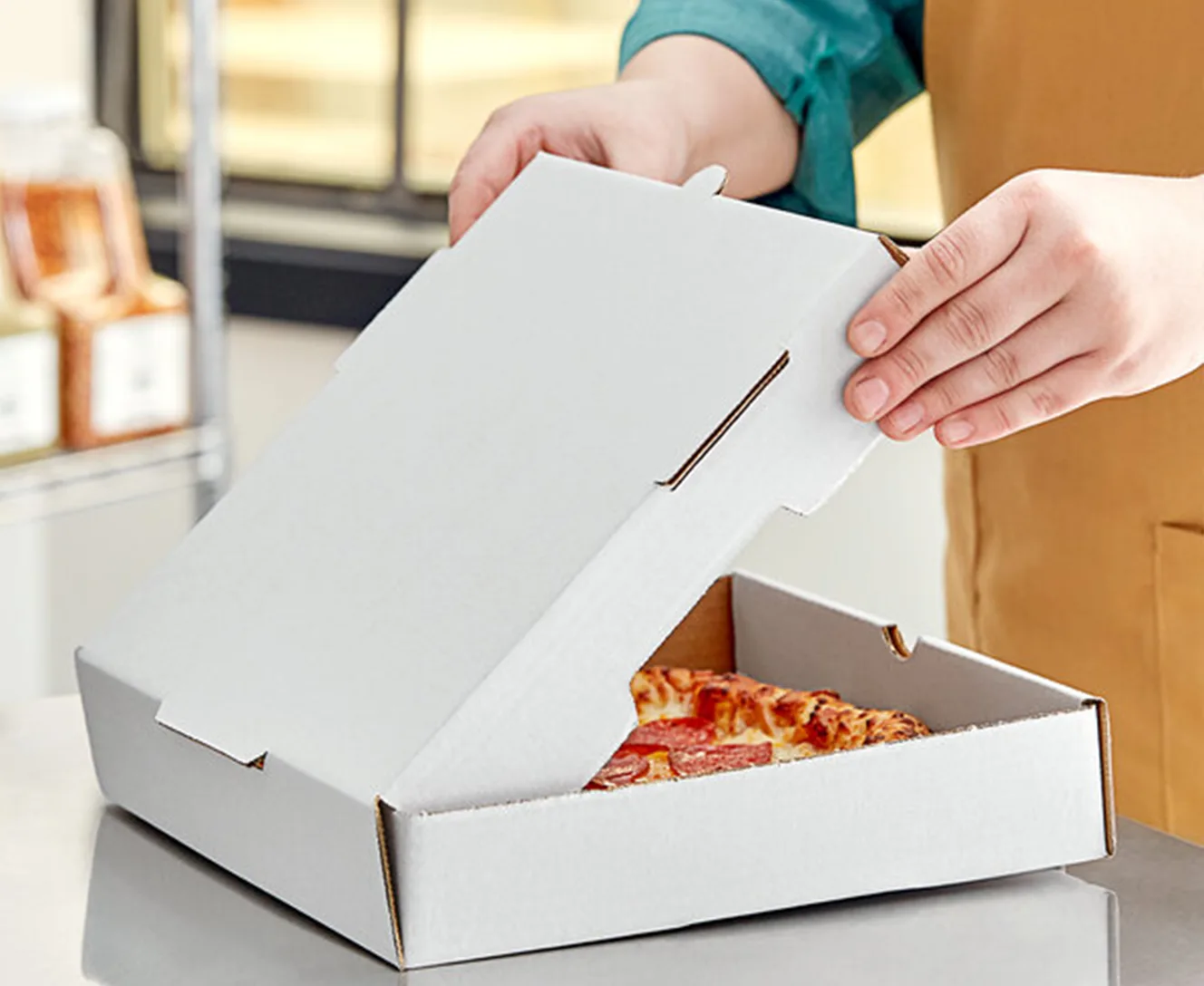 কাস্টমাইজড পিজা বক্সের উপাদান।